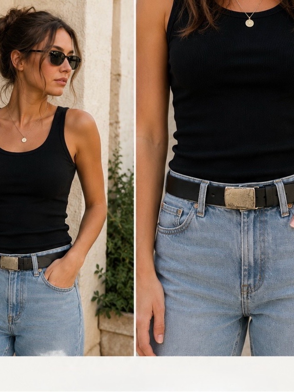 Vintage Ralph Lauren Black Leather RL Plaque Buckle Belt, UNISEX OLD MONEY VIBE
